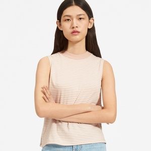 Everlane Striped Cotton Mockneck Muscle Tank